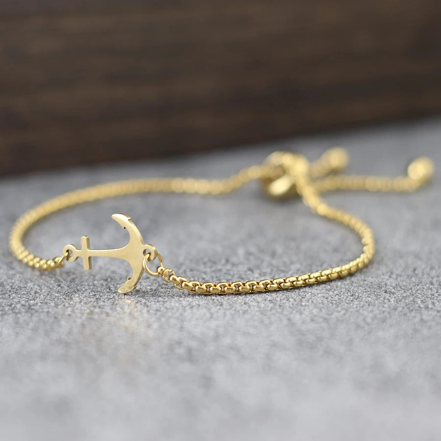 Bracelet Ancre Homme Fin Acier Inoxydable