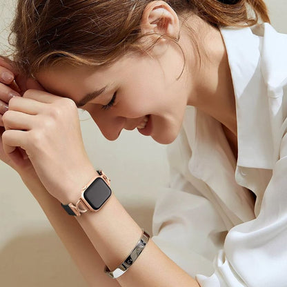 Bracelet Apple Watch Femme Élégance Croisée – Acier Inoxydable
