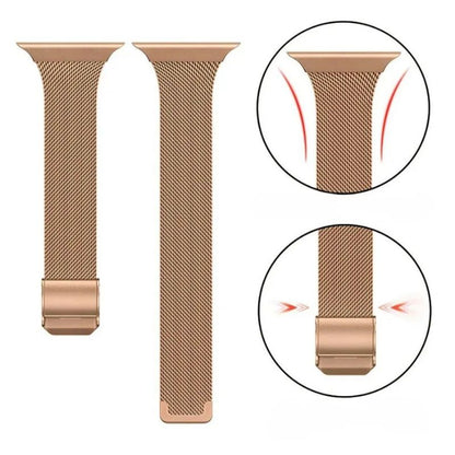 Bracelet Apple Watch Femme Élégance Milanese – Acier Inoxydable