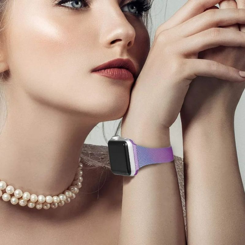 Bracelet Apple Watch Femme Élégance Milanese – Acier Inoxydable