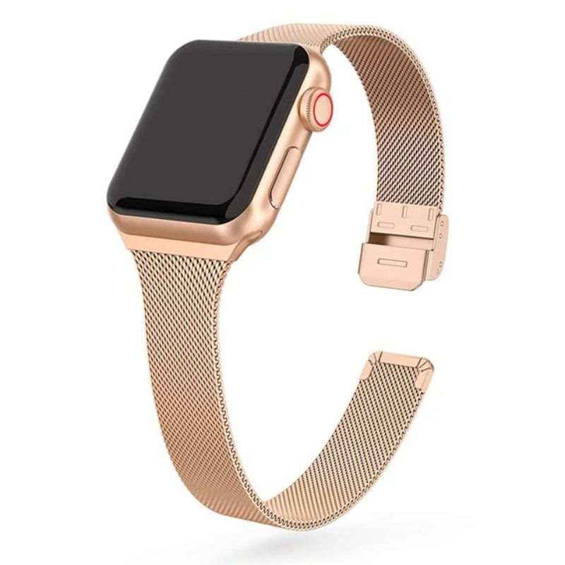 Bracelet Apple Watch Femme Élégance Milanese – Acier Inoxydable