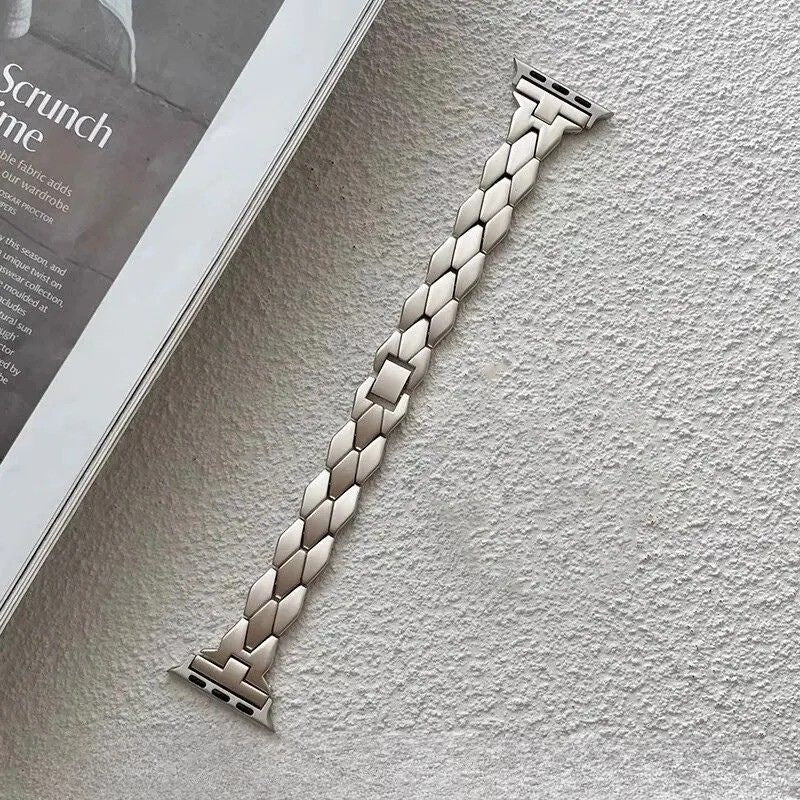 Bracelet Apple Watch Femme Géométrique Chic – Acier Inoxydable
