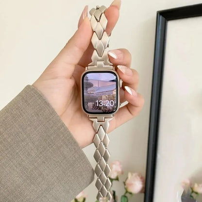 Bracelet Apple Watch Femme Géométrique Chic – Acier Inoxydable