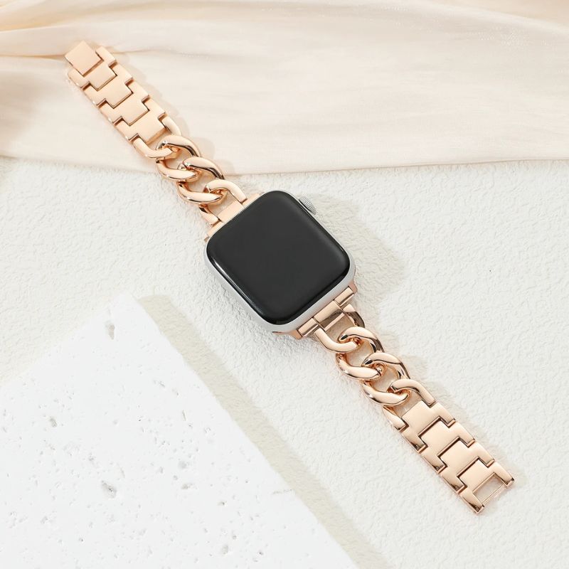 Bracelet Apple Watch Femme Maillons Cuivrés – Acier Inoxydable