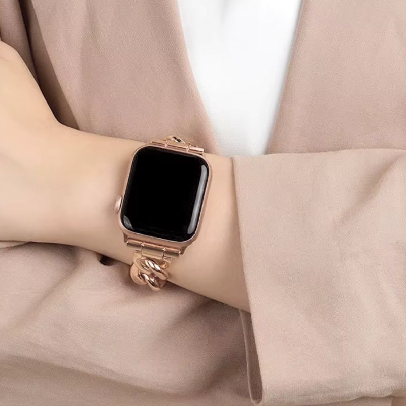 Bracelet Apple Watch Femme Maillons Cuivrés – Acier Inoxydable