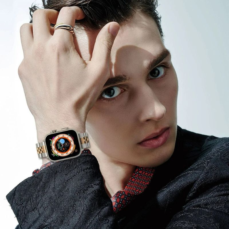 Bracelet Apple Watch Homme Bicolore - Acier Inoxydable