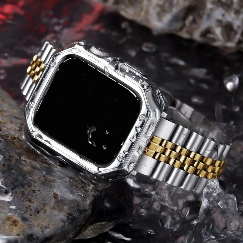 Bracelet Apple Watch Homme Bicolore - Acier Inoxydable