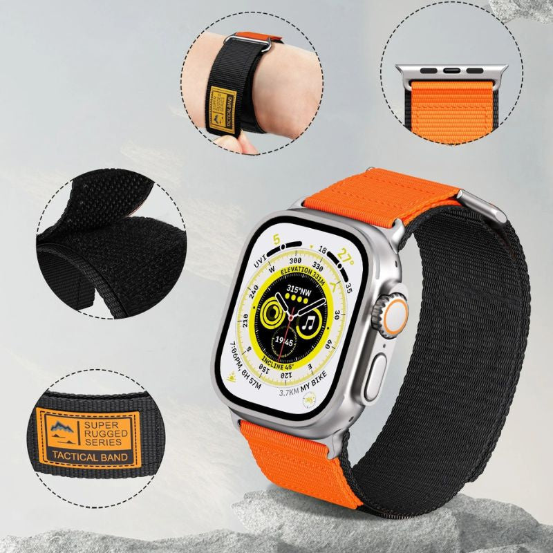 Bracelet Apple Watch Homme Nylon Sport Bicolore