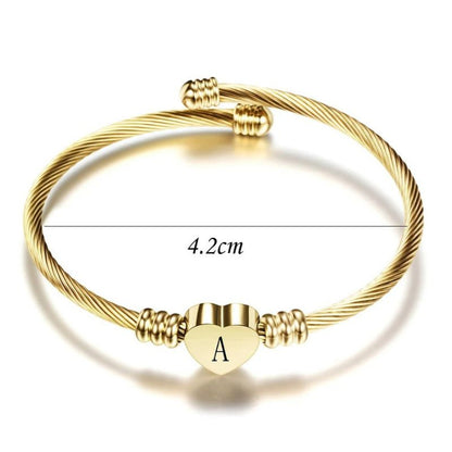 Bracelet Bébé Fille Cœur Initiale