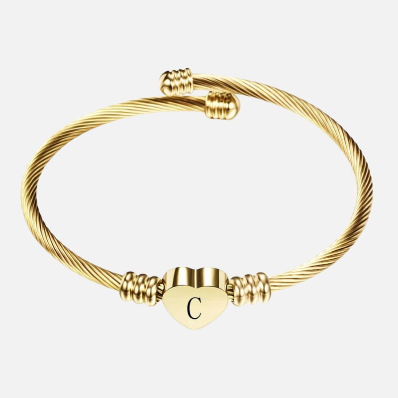 Bracelet Bébé Fille Cœur Initiale