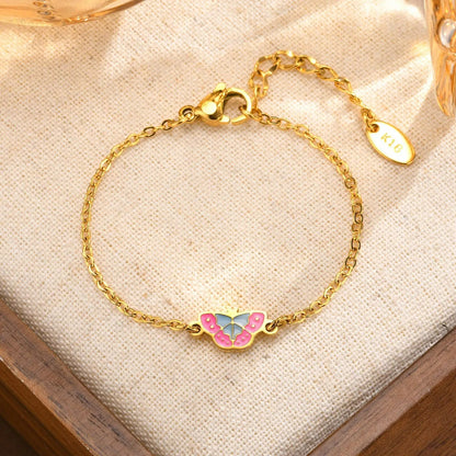 Bracelet Bébé Fille Papillon Doré
