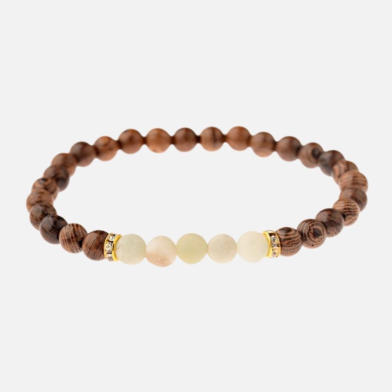 Bracelet Bois Femme Perles Effet Nacré