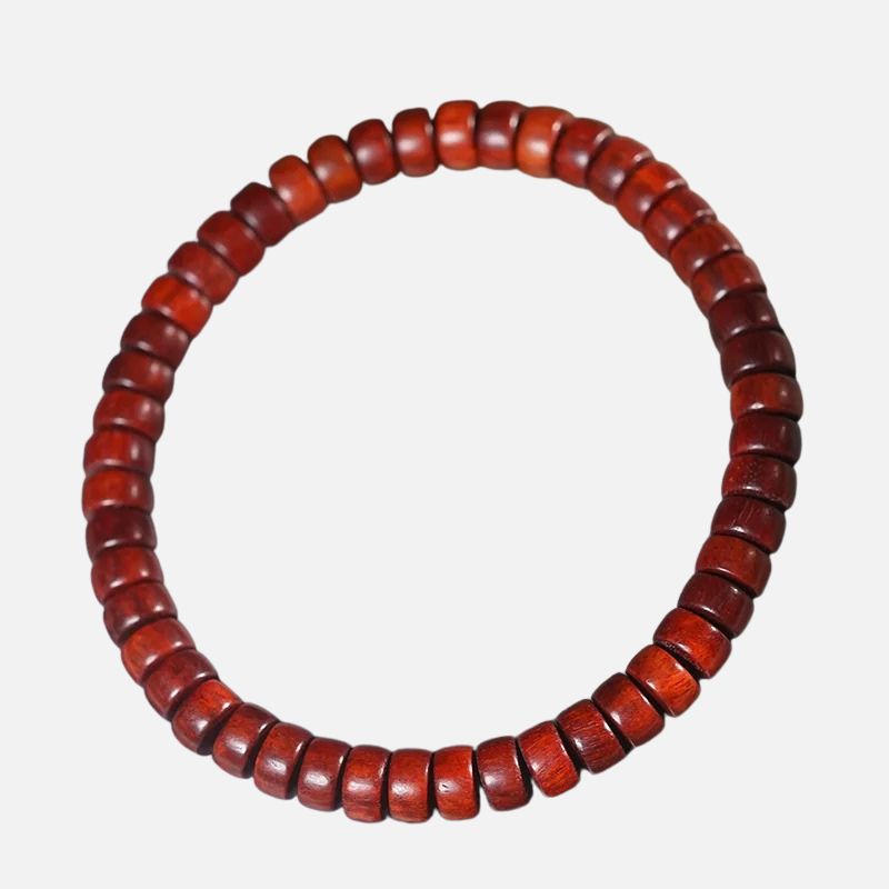 Bracelet Bois Femme Perles Rouges