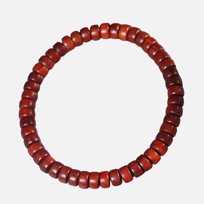 Bracelet Bois Femme Perles Rouges
