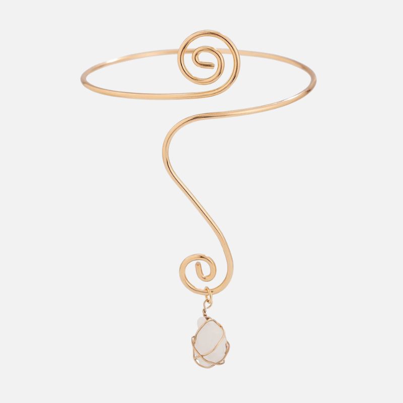 Bracelet de Bras Femme Pierre Blanche