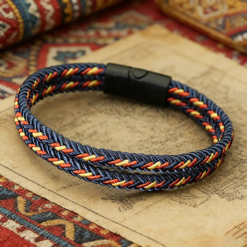 Bracelet Brésilien Homme Bleu Double Corde