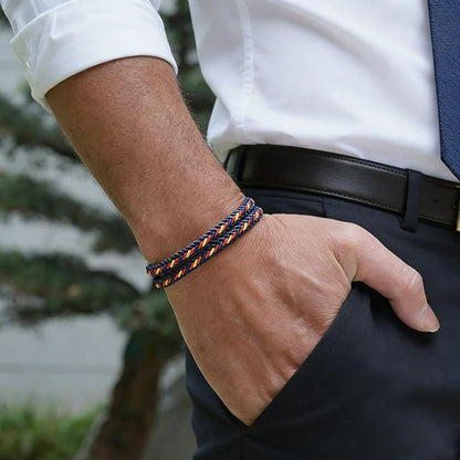 Bracelet Brésilien Homme Bleu Double Corde