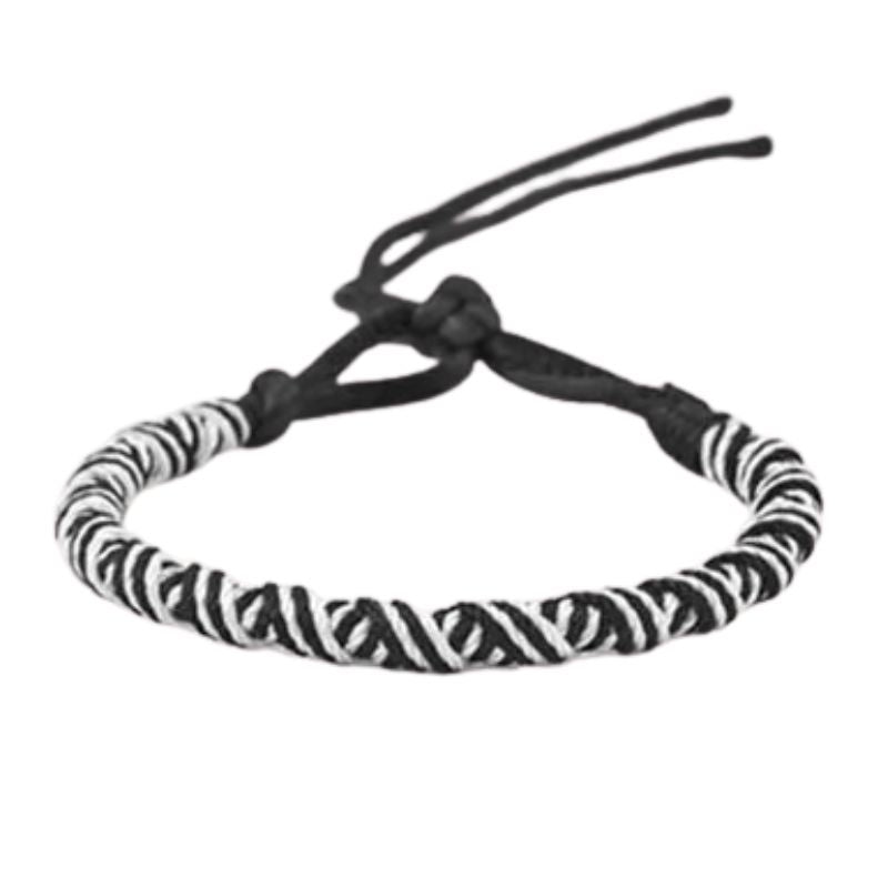 Bracelet Brésilien Homme Corde Noir Blanc