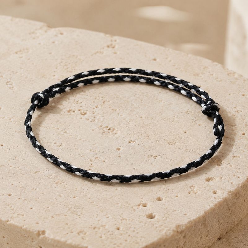 Bracelet Brésilien Homme Fin Cordon Noir