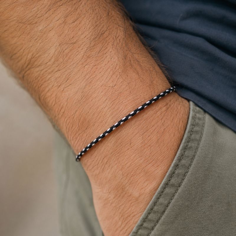 Bracelet Brésilien Homme Fin Cordon Noir