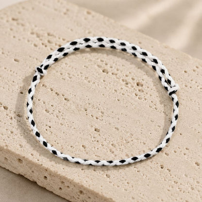 Bracelet Brésilien Homme Fin Tressé Blanc
