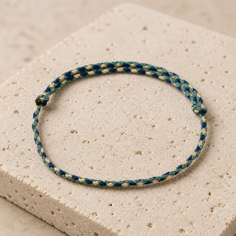 Bracelet Brésilien Homme Fin Tressé Bleu