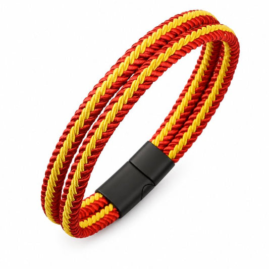 Bracelet Brésilien Homme Rouge Jaune Double Corde