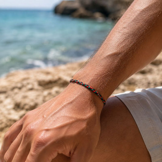 Bracelet Brésilien Homme Rouge Vert Noir