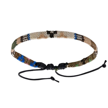 Bracelet Brésilien Homme Tissé Beige Bleu