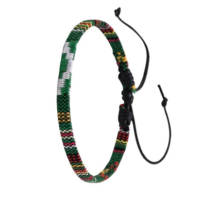 Bracelet Brésilien Homme Tissé Vert Bohème