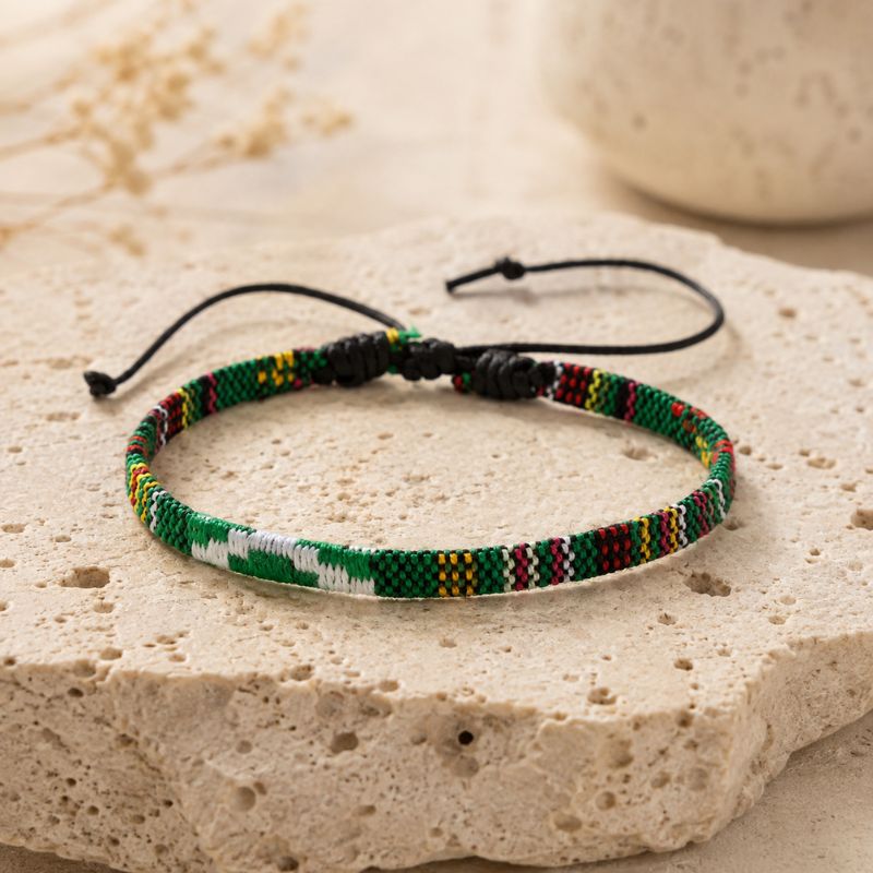 Bracelet Brésilien Homme Tissé Vert Bohème