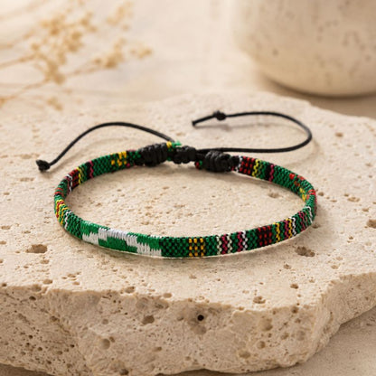 Bracelet Brésilien Homme Tissé Vert Bohème