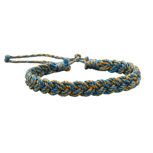 Bracelet Brésilien Homme Tressé Bleu Jaune