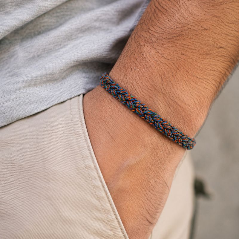 Bracelet Brésilien Homme Tressé Multicolore