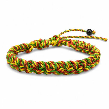 Bracelet Brésilien Homme Tressé Vert Jaune Rouge