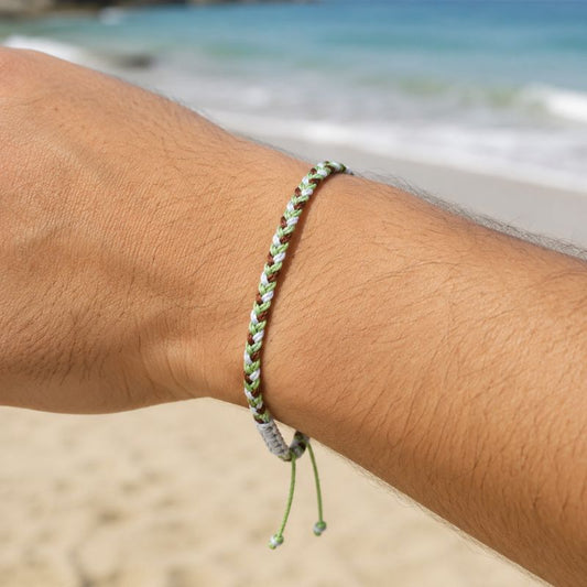 Bracelet Brésilien Homme Vert Marron Gris