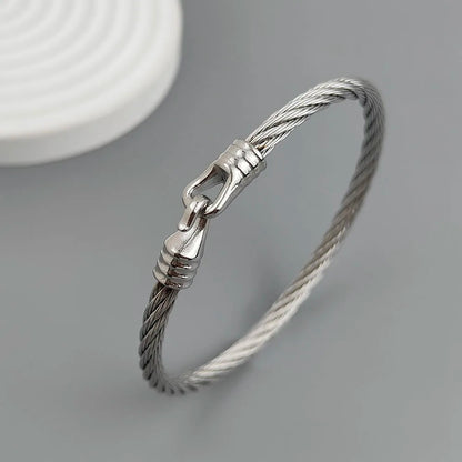 Bracelet Câble Homme  Fermoir Crochet – Acier Inoxydable
