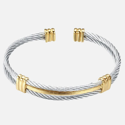 Bracelet Câble Homme Finition Bicolore – Acier Inoxydable