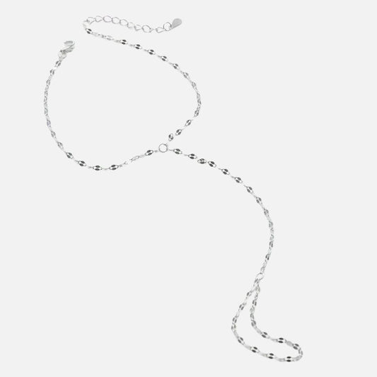Bracelet Chaîne Bague Argenté Maille Fine