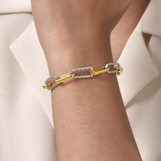 Bracelet Chaine Femme Bicolore