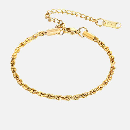 Bracelet Chaine Homme Fin Doré Acier Inoxydable