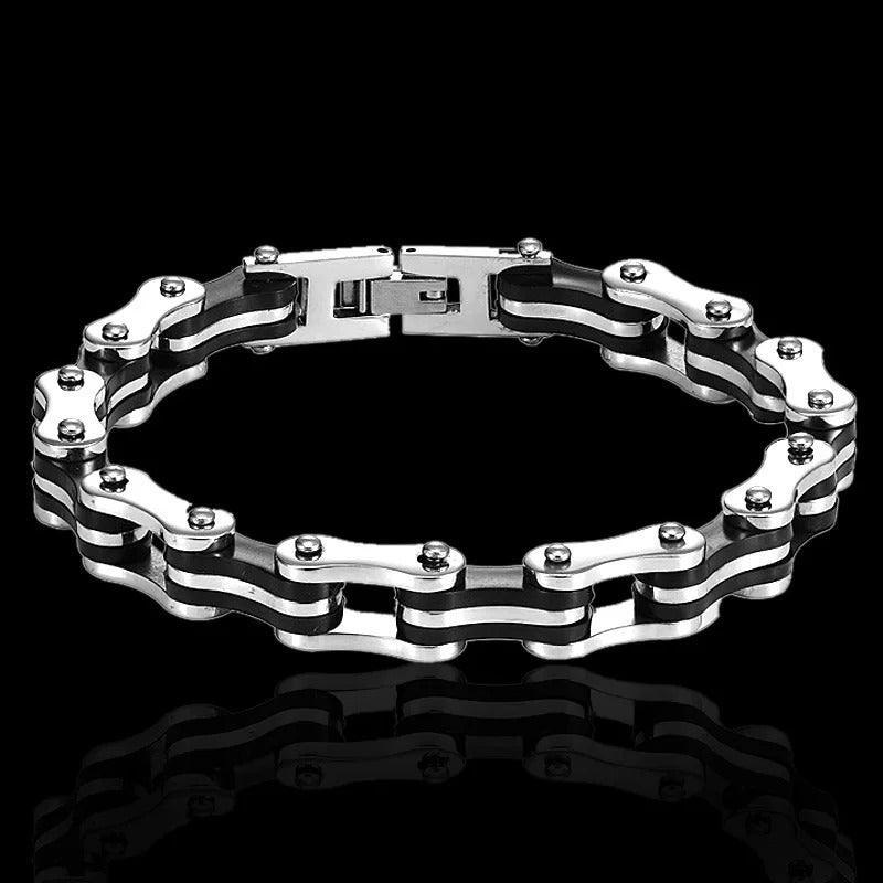 Bracelet Chaine Homme Look Biker Acier Inoxydable
