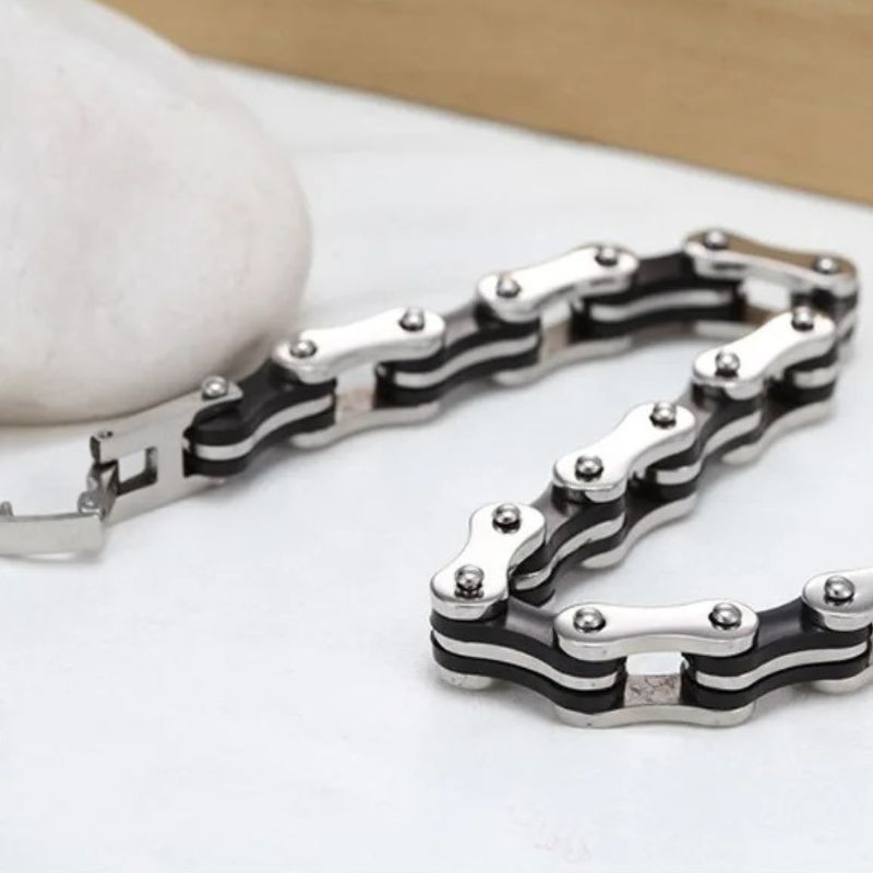Bracelet Chaine Homme Look Biker Acier Inoxydable