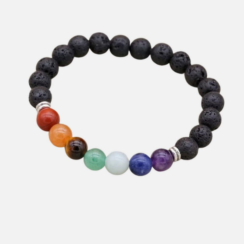 Bracelet Chakra et Pierre de Lave