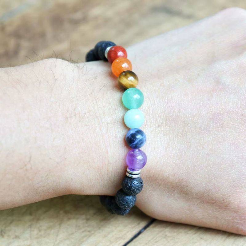 Bracelet Chakra et Pierre de Lave