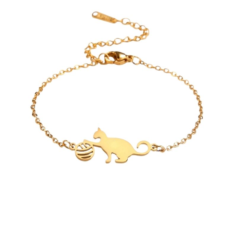 Bracelet Chat en Acier Inoxydable Joueur