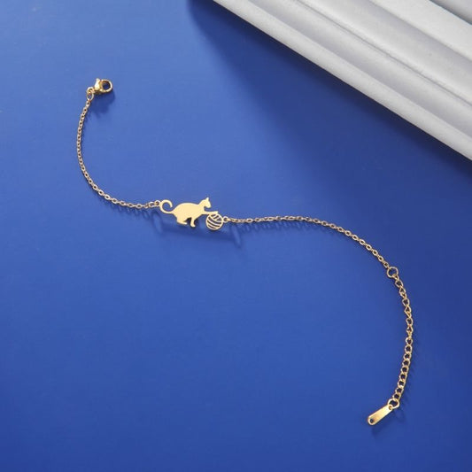 Bracelet Chat en Acier Inoxydable Joueur