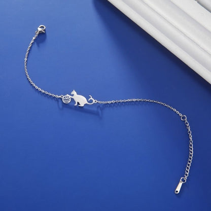 Bracelet Chat en Acier Inoxydable Joueur