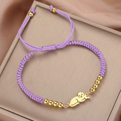 Bracelet Chat Tressé et Coloré
