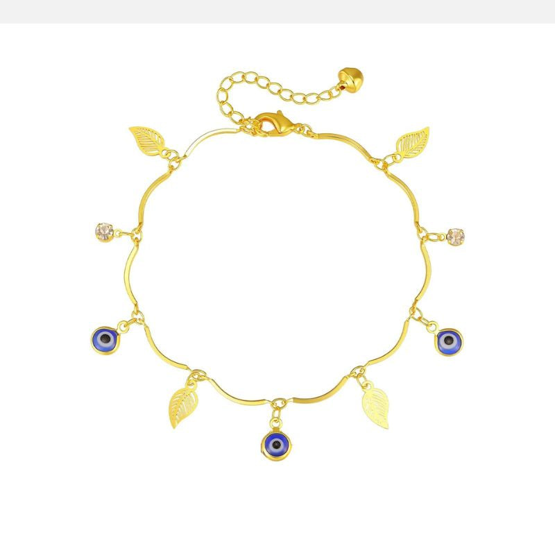 Bracelet Cheville Femme Œil Protecteur - Acier Inoxydable